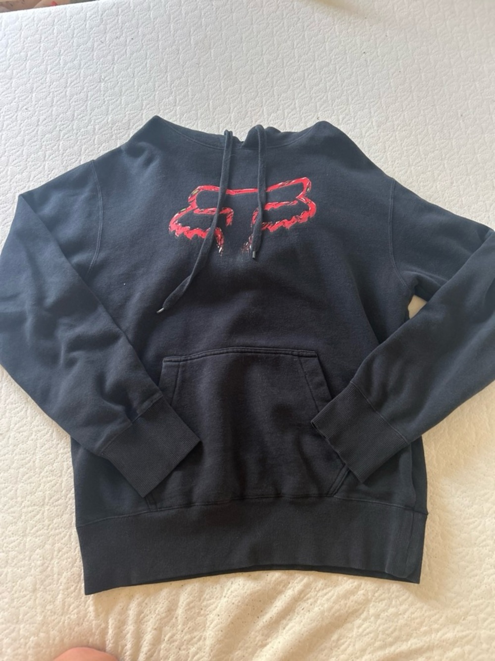 Fox Men’s Black Crewneck Sweatshirt with Red Logo